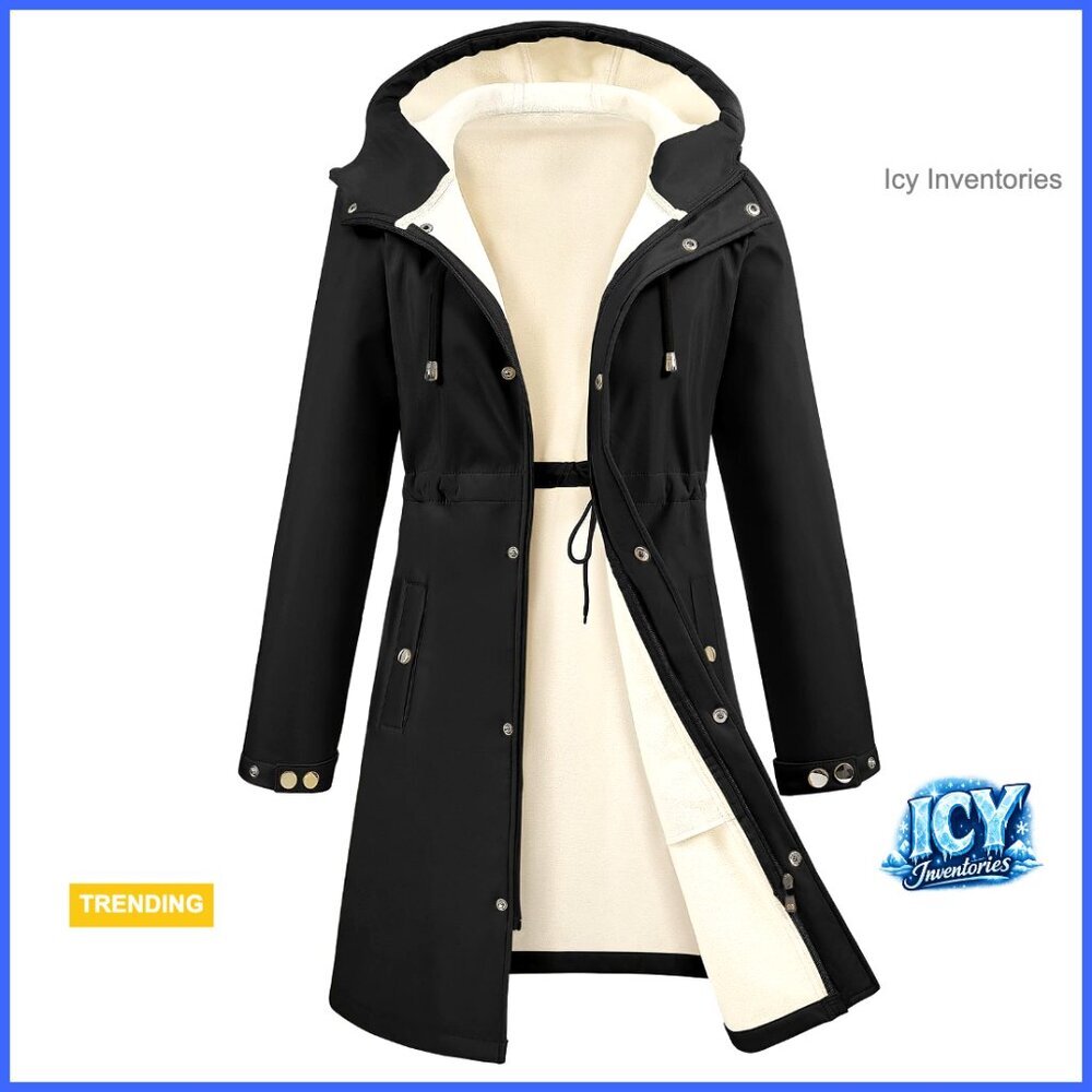 Waterproof Fleece Lined Softshell Rain Jacket with Hood